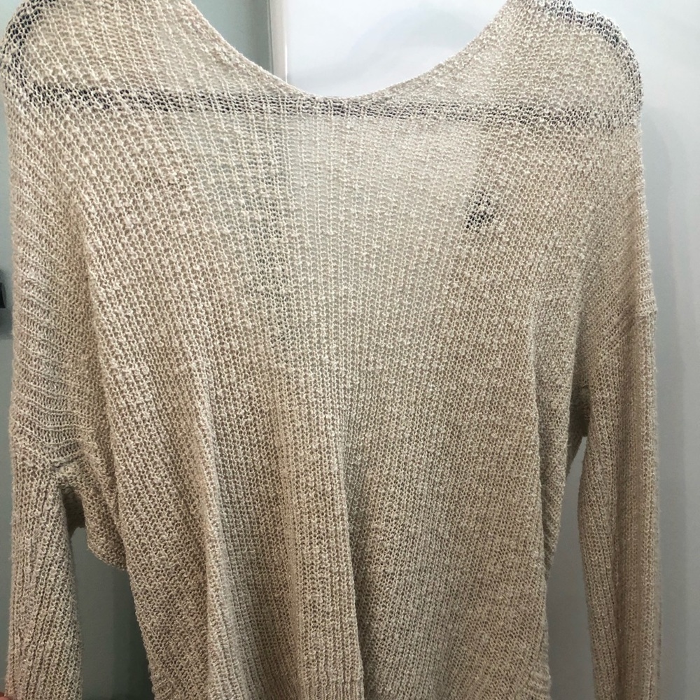 Nude open back sweater